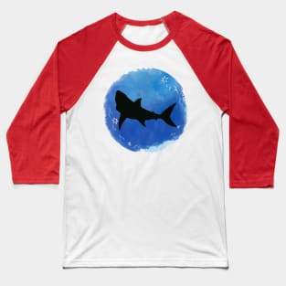 watercolor with shark silhouette Baseball T-Shirt